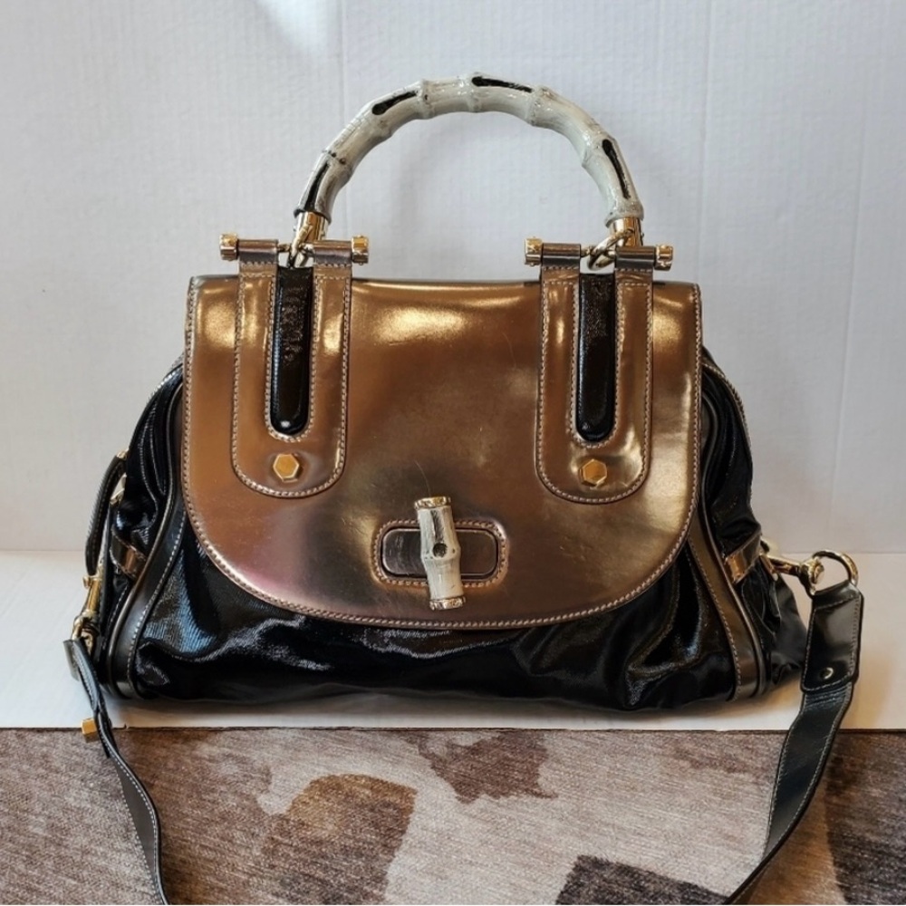 Gucci Black and Gold Satchel with Classic Design - Picture 3 of 16